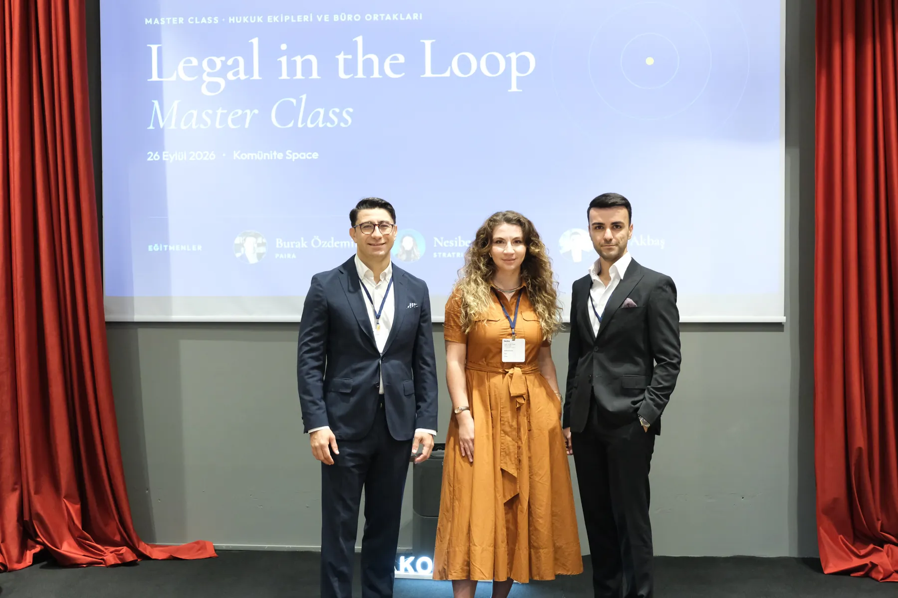 Legal in the Loop Master Class eğitmenleri sahnede